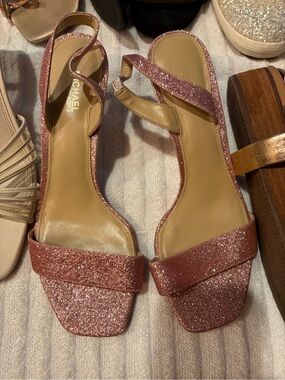 MICHAEL Michael Kors Pink Glitter Slingback Sandals